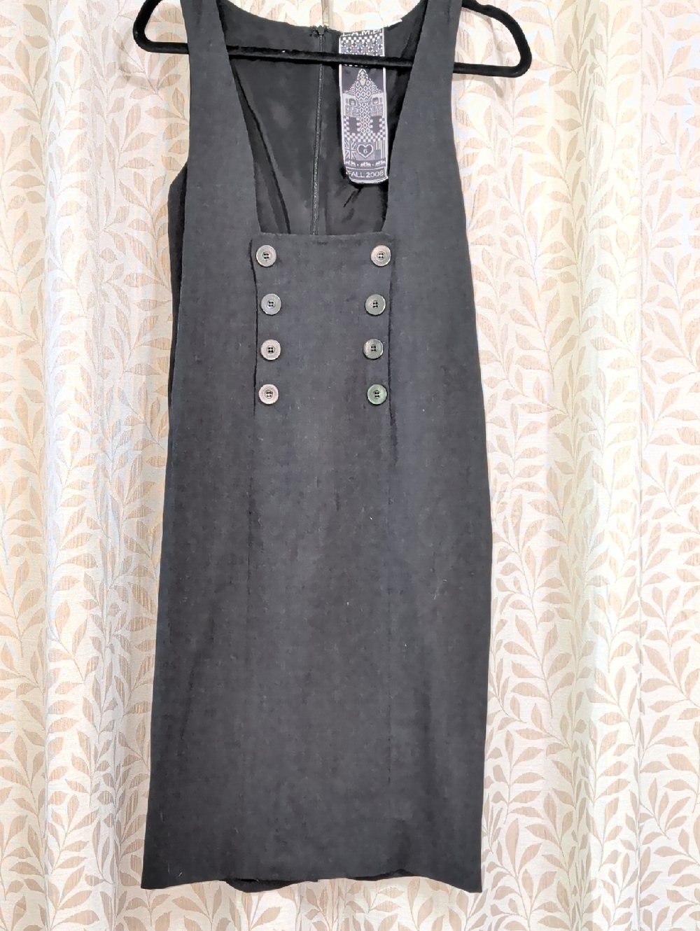 Size 6 L.A.M.B charcoal Wool Pencil Dress.